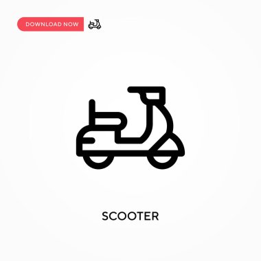 Scooter Basit vektör simgesi. Web sitesi veya mobil uygulama için modern, basit düz vektör çizimi