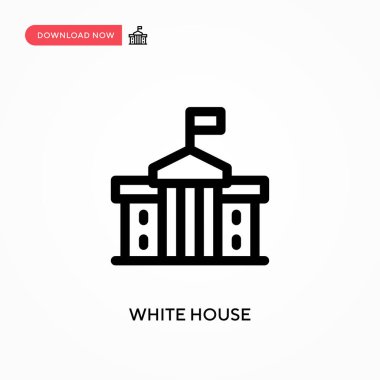 Beyaz Saray basit vektör simgesi. Web sitesi veya mobil uygulama için modern, basit düz vektör çizimi