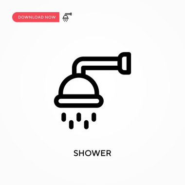 Duş basit vektör simgesi. Web sitesi veya mobil uygulama için modern, basit düz vektör çizimi