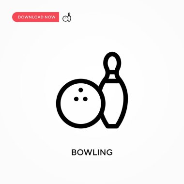 Bowling basit vektör simgesi. Web sitesi veya mobil uygulama için modern, basit düz vektör çizimi