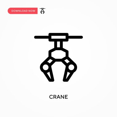 Crane Basit vektör simgesi. Web sitesi veya mobil uygulama için modern, basit düz vektör çizimi