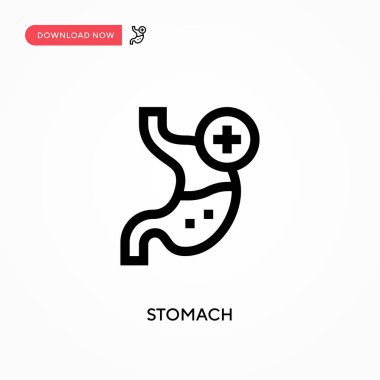 Mide Basit vektör simgesi. Web sitesi veya mobil uygulama için modern, basit düz vektör çizimi