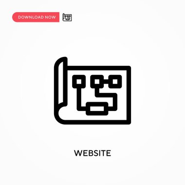 Web sitesi Basit vektör simgesi. Web sitesi veya mobil uygulama için modern, basit düz vektör çizimi