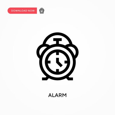 Alarm Basit vektör simgesi. Web sitesi veya mobil uygulama için modern, basit düz vektör çizimi