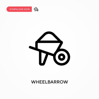 El arabası basit vektör simgesi. Web sitesi veya mobil uygulama için modern, basit düz vektör çizimi