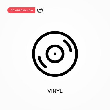 Vinil basit vektör simgesi. Web sitesi veya mobil uygulama için modern, basit düz vektör çizimi