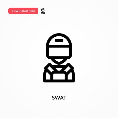 SWAT Basit vektör simgesi. Web sitesi veya mobil uygulama için modern, basit düz vektör çizimi