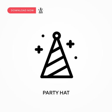 Parti şapkası Basit vektör simgesi. Web sitesi veya mobil uygulama için modern, basit düz vektör çizimi