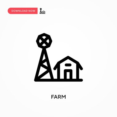 Farm Simple vektör simgesi. Web sitesi veya mobil uygulama için modern, basit düz vektör çizimi
