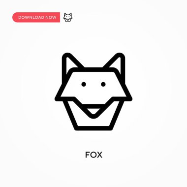 Fox Basit vektör simgesi. Web sitesi veya mobil uygulama için modern, basit düz vektör çizimi