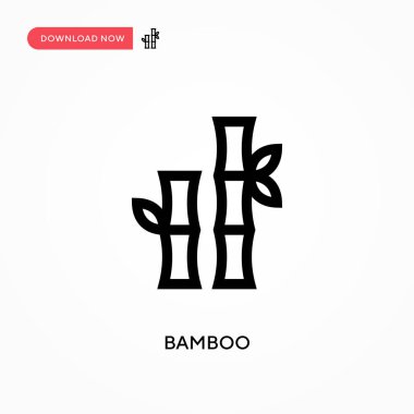 Bambu basit vektör simgesi. Web sitesi veya mobil uygulama için modern, basit düz vektör çizimi