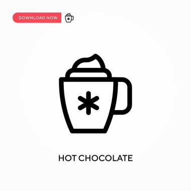 Sıcak çikolata basit vektör simgesi. Web sitesi veya mobil uygulama için modern, basit düz vektör çizimi