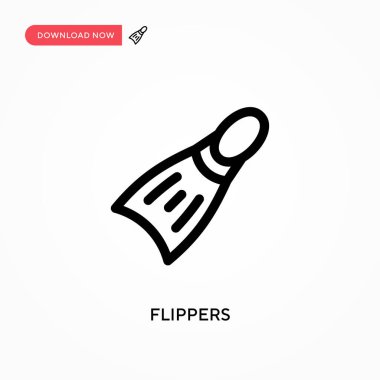 Yüzgeçler basit vektör simgesi. Web sitesi veya mobil uygulama için modern, basit düz vektör çizimi