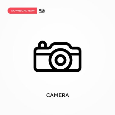 Kamera basit vektör simgesi. Web sitesi veya mobil uygulama için modern, basit düz vektör çizimi
