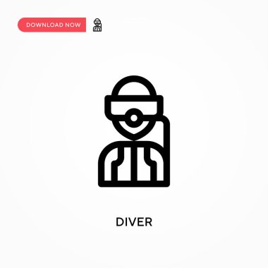 Dalgıç Basit vektör simgesi. Web sitesi veya mobil uygulama için modern, basit düz vektör çizimi