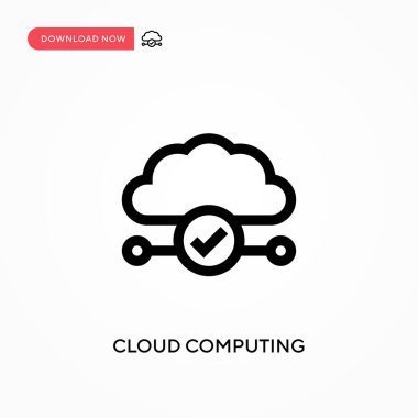 Bulut hesaplama basit vektör simgesi. Web sitesi veya mobil uygulama için modern, basit düz vektör çizimi