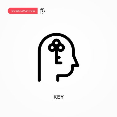 Anahtar Basit vektör simgesi. Web sitesi veya mobil uygulama için modern, basit düz vektör çizimi