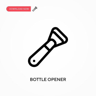 Şişe açacağı basit vektör simgesi. Web sitesi veya mobil uygulama için modern, basit düz vektör çizimi