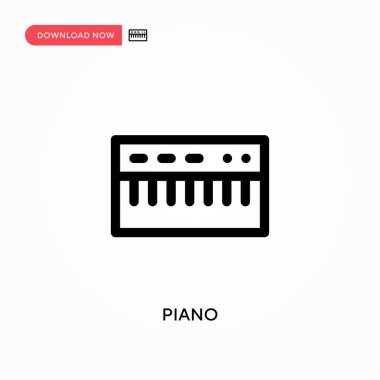 Piyano basit vektör simgesi. Web sitesi veya mobil uygulama için modern, basit düz vektör çizimi