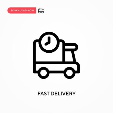 Hızlı teslimat basit vektör simgesi. Web sitesi veya mobil uygulama için modern, basit düz vektör çizimi