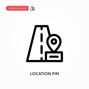 Konum simgesi basit vektör simgesi. Web sitesi veya mobil uygulama için modern, basit düz vektör çizimi