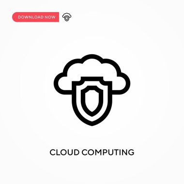 Bulut hesaplama basit vektör simgesi. Web sitesi veya mobil uygulama için modern, basit düz vektör çizimi