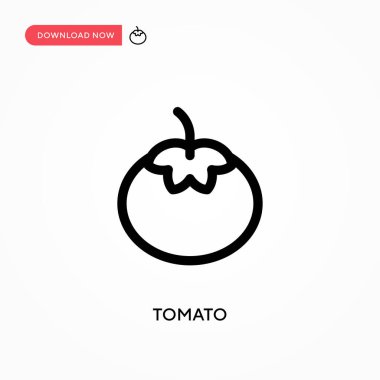 Domates basit vektör simgesi. Web sitesi veya mobil uygulama için modern, basit düz vektör çizimi