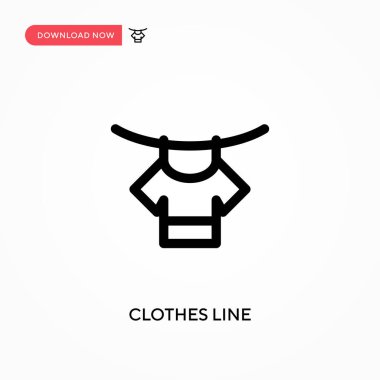 Kıyafet çizgisi Basit vektör simgesi. Web sitesi veya mobil uygulama için modern, basit düz vektör çizimi