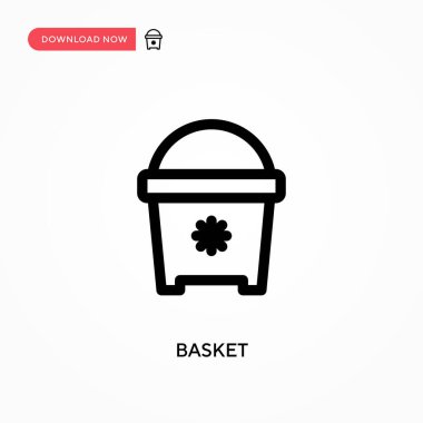 Basket Basit vektör simgesi. Web sitesi veya mobil uygulama için modern, basit düz vektör çizimi