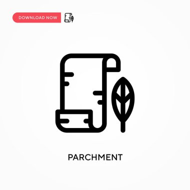 Parşömen Basit vektör simgesi. Web sitesi veya mobil uygulama için modern, basit düz vektör çizimi