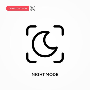 Gece modu basit vektör simgesi. Web sitesi veya mobil uygulama için modern, basit düz vektör çizimi