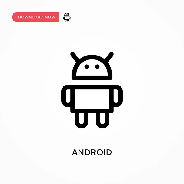 Android简单向量图标 网站或移动应用程序的现代 简单的平面矢量说明 — 图库矢量图片