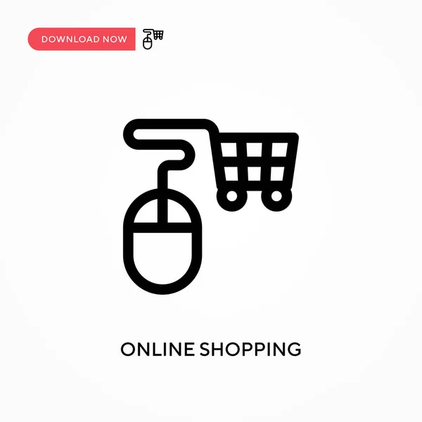 Compras Online Ícone Vetorial Simples Ilustração Vetorial Plana Moderna Simples — Vetor de Stock