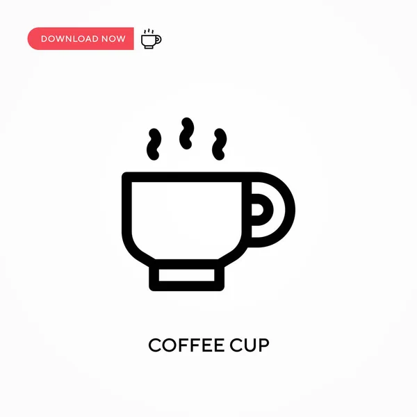 Xícara Café Ícone Vetorial Simples Ilustração Vetorial Plana Moderna Simples — Vetor de Stock