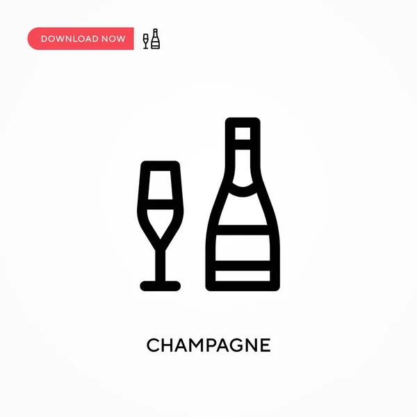 Champagne Icono Vector Simple Moderno Simple Ilustración Vector Plano Para — Vector de stock