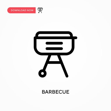 Barbekü basit vektör simgesi. Web sitesi veya mobil uygulama için modern, basit düz vektör çizimi