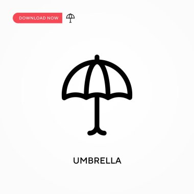 Şemsiye Basit vektör simgesi. Web sitesi veya mobil uygulama için modern, basit düz vektör çizimi