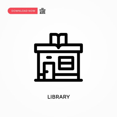 Kütüphane Basit vektör simgesi. Web sitesi veya mobil uygulama için modern, basit düz vektör çizimi