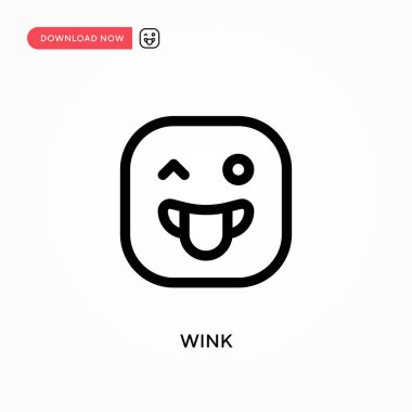 Wink Basit vektör simgesi. Web sitesi veya mobil uygulama için modern, basit düz vektör çizimi