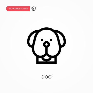 Köpek basit vektör simgesi. Web sitesi veya mobil uygulama için modern, basit düz vektör çizimi