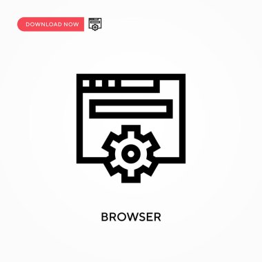 Tarayıcı Basit vektör simgesi. Web sitesi veya mobil uygulama için modern, basit düz vektör çizimi