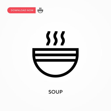 Çorba basit vektör simgesi. Web sitesi veya mobil uygulama için modern, basit düz vektör çizimi