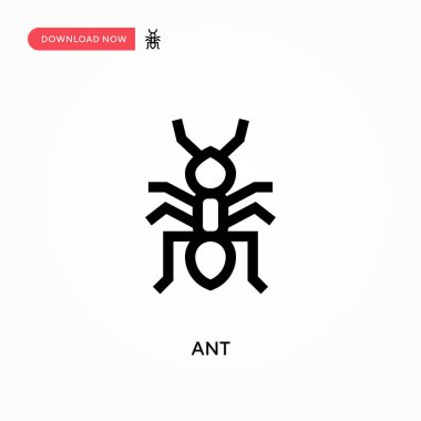 Karınca Basit vektör simgesi. Web sitesi veya mobil uygulama için modern, basit düz vektör çizimi