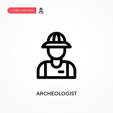 Arkeolog, basit vektör simgesi. Web sitesi veya mobil uygulama için modern, basit düz vektör çizimi