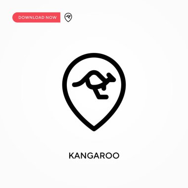 Kanguru Basit vektör simgesi. Web sitesi veya mobil uygulama için modern, basit düz vektör çizimi