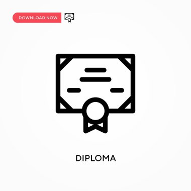 Diploma basit vektör simgesi. Web sitesi veya mobil uygulama için modern, basit düz vektör çizimi