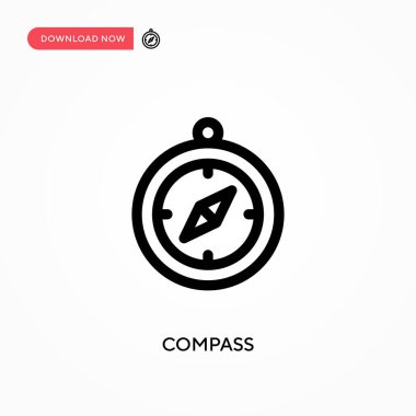 Basit vektör simgesini pusula. Web sitesi veya mobil uygulama için modern, basit düz vektör çizimi