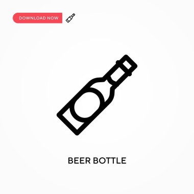 Bira şişesi. Basit vektör ikonu. Web sitesi veya mobil uygulama için modern, basit düz vektör çizimi
