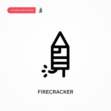 Firecracker Basit vektör simgesi. Web sitesi veya mobil uygulama için modern, basit düz vektör çizimi