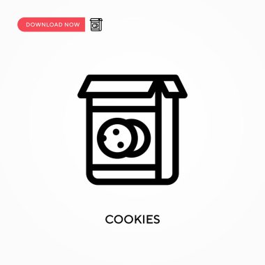 Kurabiyeler basit vektör simgesi. Web sitesi veya mobil uygulama için modern, basit düz vektör çizimi